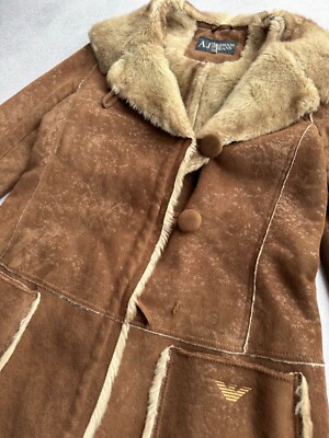 Vintage Armani Jeans Sheepskin Fur Woman Jacket Sz M | eBay