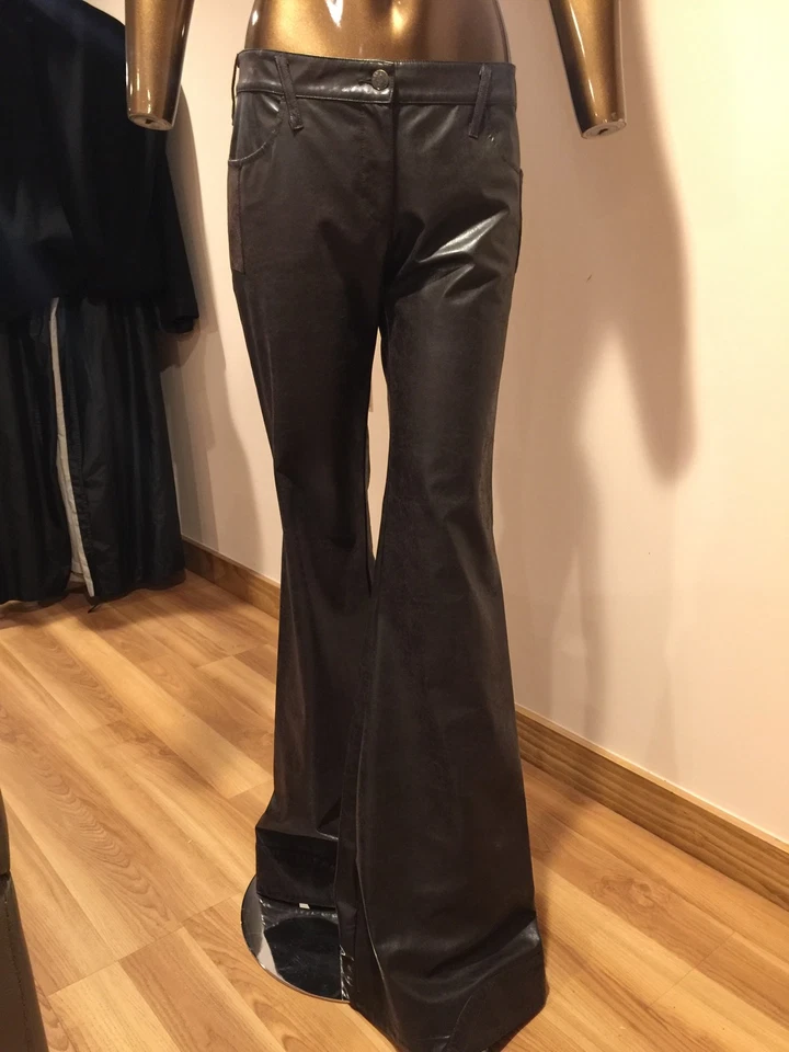 ARMANI JEANS FLAIR LEG , WOMEN , NEW, FAUX LEATHER, US 6