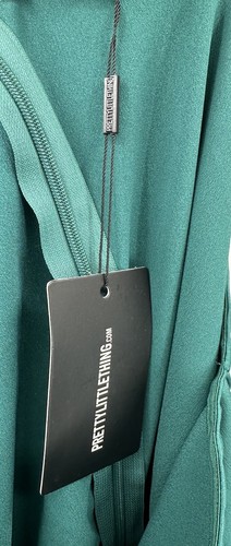 Pretty Little Thing Green Satin One Shoulder Dress Women’s Size Large/10 NWT! - Picture 7 of 9