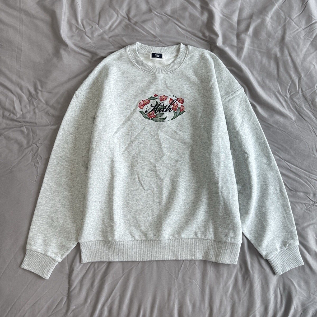 KITH Nelson Crewneck in Grey Melang Men