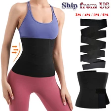 Women's Elastic Waist Trainer Body Shaper Sweat Belt Tummy Slimming Band Girdle
