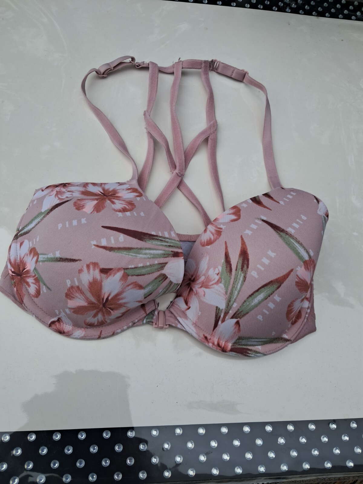 Victoria's Secret Pink  T-Shirt Lightly Lined Demi Razorback Underwire Bra 32D