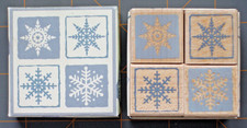 ORNAMENTAL SNOWFLAKES RUBBER STAMP SET of 4 HERO ARTS QUATRO ELEMENTES SNOWFLAKE
