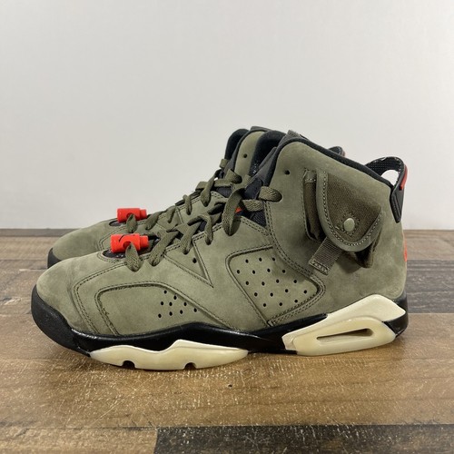 Air Jordan 6 Travis Scott Size 7Y / 8.5 Wmns Olive Cactus Jack GS CN1085-200