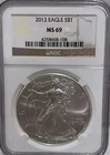 2012 American Silver Eagle - Graded NGC MS69 No Spots - Bright White 4258668-108