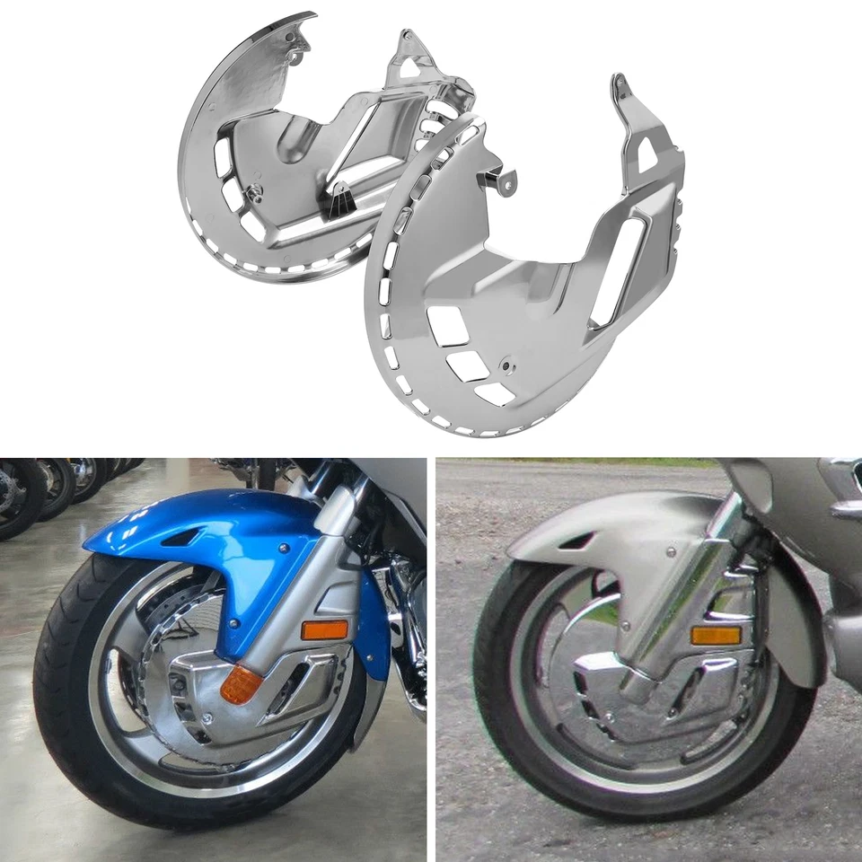 Capas de rotor de freio cromado e anel de fogo de LED compatível com Honda Goldwing GL1800 01-17 - Imagem 3 de 4