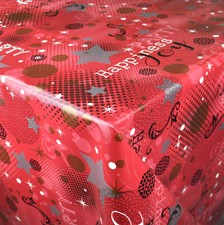 Nappe en Toile Cirée Fête Saint-Sylvestre Carnaval Rouge P1094-3 Carré Rond Oval