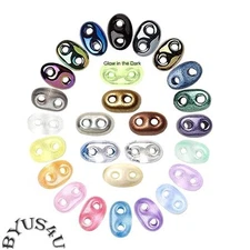 PRECIOSA TWIN 2-hole GLASS SEED BEADS 5x3mm PICK COLOR 10grams / 50grams