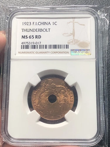 1 Cent Copper Coins Indochine NGC MS-65RD Top Pop 1923 T.Bolt Original_LDP Shop.