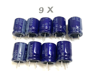 100uF, 63V,  20%, 105°, 2000h, 260mA, RM5, 10x13, SK063M0100A5S-1012, 9 Stück
