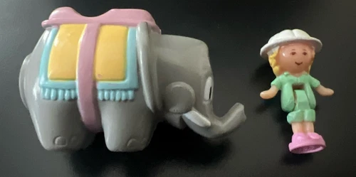 VTG Bluebird 1992 Polly Pocket Elephant Pen Pal Polly Figure And Elephant Only