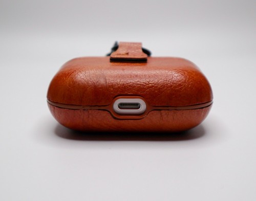 Airpods Pro Case w/Metal Clip, Compatible w/ Airpods Pro, PU Leather, Case ONLY - Picture 2 of 5