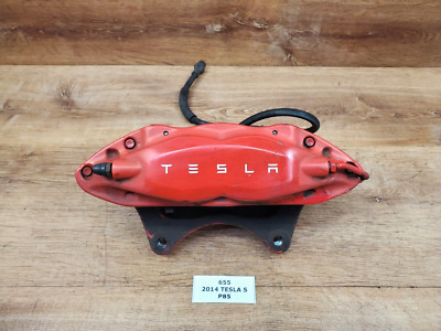  12-20 OEM TESLA Model S Front Left Performance Brake Caliper Brembo Red M12