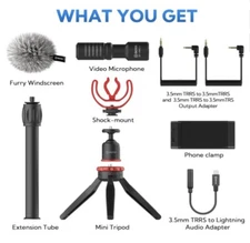 VK-T1 PRO Smartphone Video Rig with Mini Tripod, Phone Grip, and Video