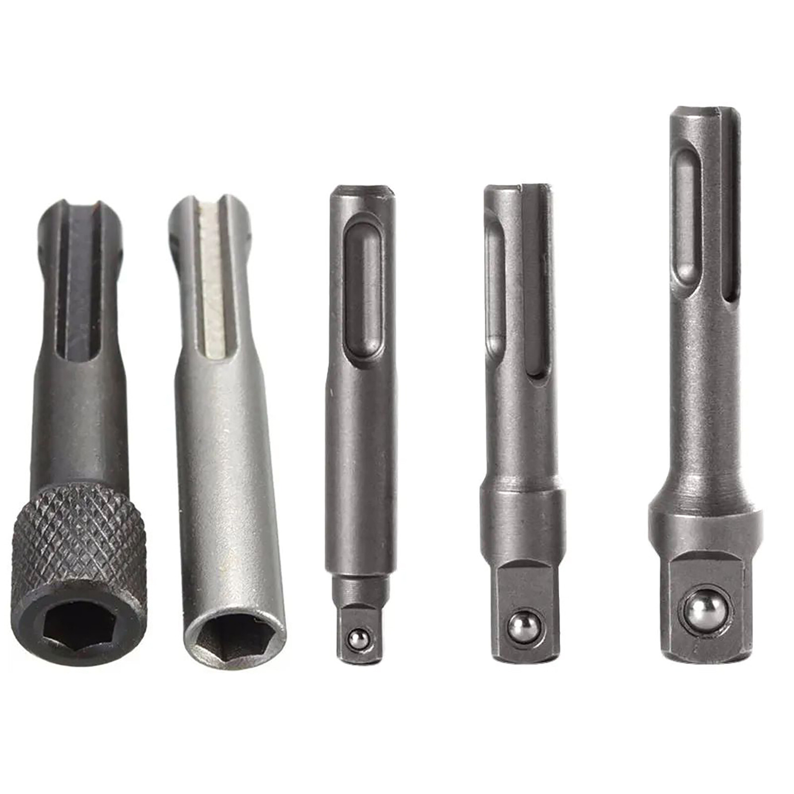 5pcs SDS Plus 1/4 Hex Socket Driver Tool Drill Bit Chuck Adaptor Bar Kit Set