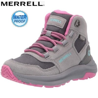 Kinder Mädchen Merrell M-ONTARIO 85 wasserdichte Wanderstiefel Wildlederschuhe Turnschuhe Gr.