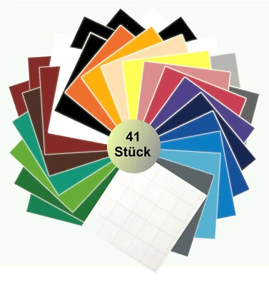 NEOXXIM (7,86€/m²) 41x Plotterfolie Set Vinylfolie selbstklebend 30,5x30,5cm Klebefolie
