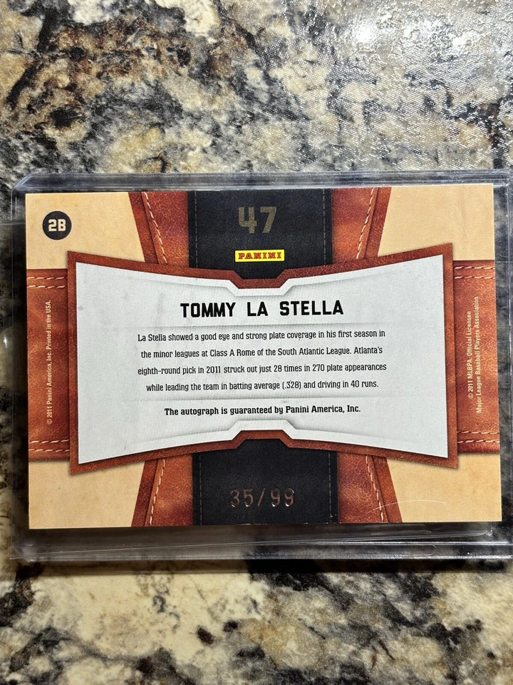 Tommy La Stella – 2011 Playoff Contenders Sweet Signs #47 Auto /99 Braves Rare - Image 2 of 2