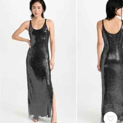 Rag & Bone Black Marcie Sequined Netted Gown Size X-SMALL Orig $550