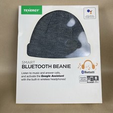 New Sealed Tenergy Bluetooth Beanie Wireless Smart Headset Headphone Gray Hat