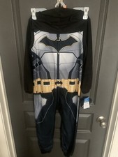 Batman Hooded Costume Style Super Hero Fleece Pajama Sleeper, Sizes S 6/7