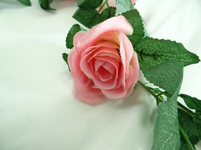 Artificial Rose Fake Vine String Pink 6'-7' each (4 Pack) TF