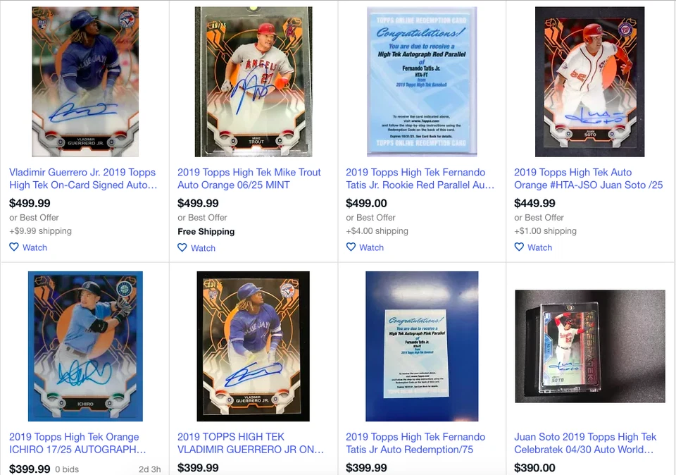 2019 Topps High Tek Hobby MINI-BOX 1 AUTO Look4 Ronald Acuna Tatis Trout Harper - Image 4 of 4