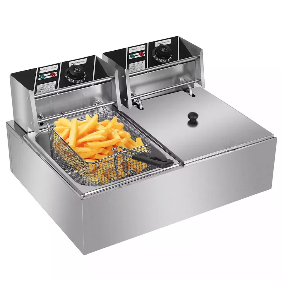 Öl-Friteuse Friteuse 12L Edelstahl 5000W Profi Küche Kaltzonen Fritteuse Fritöse - Bild 4 von 4
