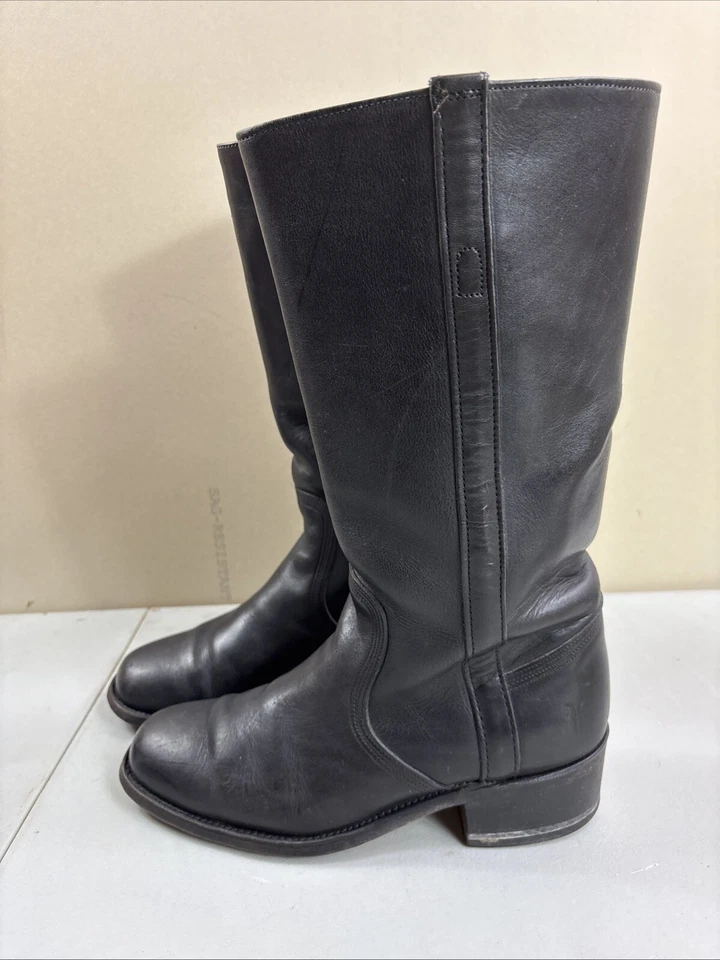 FRYE 靴子 Campus 14L 女式 8D 码黑色小牛高骑马拉美国 3576 — 第 2/4 张图片