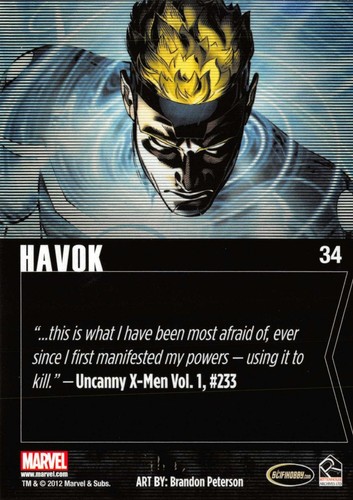 HAVOK / Marvel Greatest Heroes (2012) BASE Trading Card #34 - Picture 2 of 2