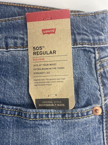 Levi's 505 Regular Fit Straight Leg Jean W/Stretch Men's Sizes NWT W35 L30 - Picture 4 of 7