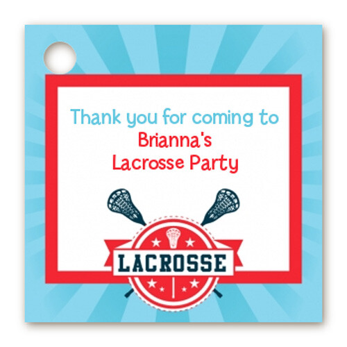 Lacrosse - Personalized Birthday Party Card Stock Favor Tags - Set of 20