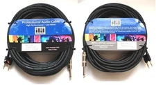 Pair (2pc) 50 feet long 1/4" to Banana Plug 14-Gauge Speaker Audio Cable MUSYSIC