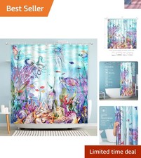 Elegant Beach-Themed Shower Curtain Set - Waterproof  Fade Resistant, 72"