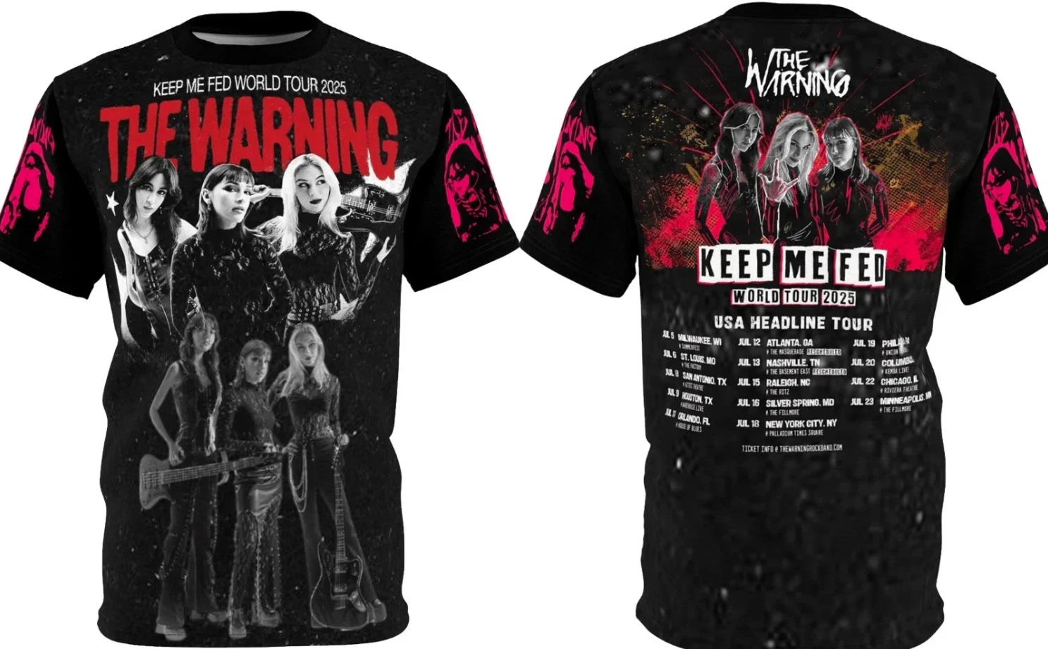 The Warning Concerts Tour Gift For Fan 3D T-shirt