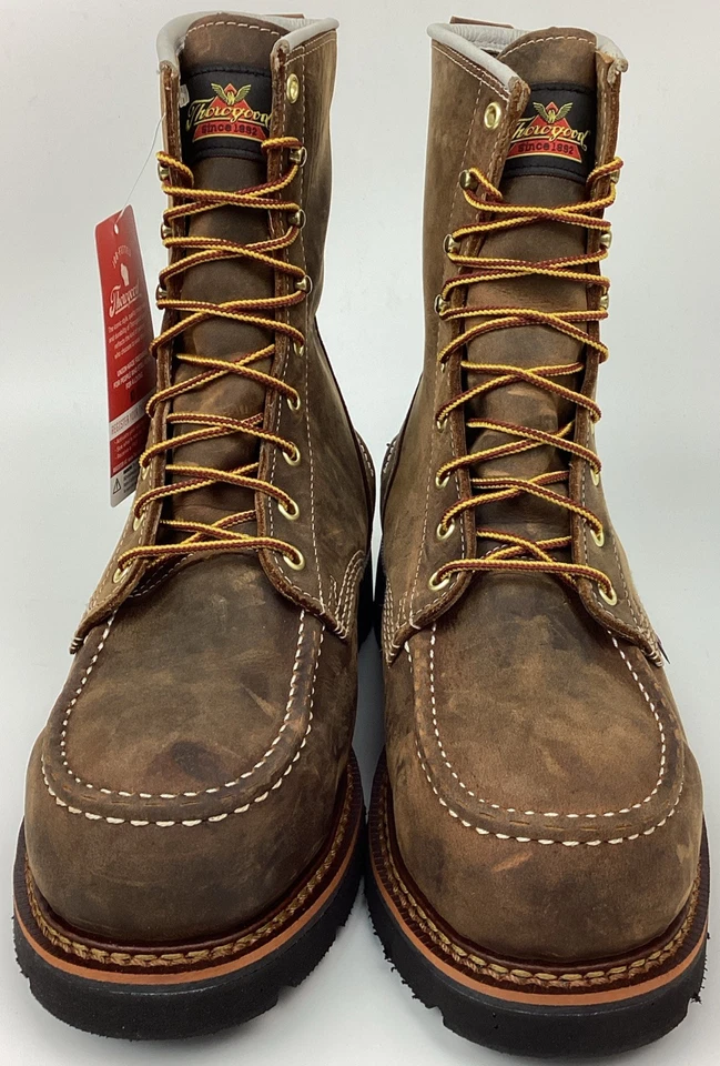 Botas de trabajo Thorogood 804-3898 para hombre 8" cuero WP acero sin usar, puntera de seguridad, talla 9 D Foto 3 de 4