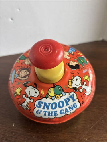RARE Vintage SNOOPY PEANUTS & the Gang Spinning Top Ohio Art Works