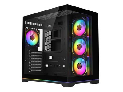 DIYPC ARGB-DC200-BK Black Dual USB3.0 Tempered Glass ATX Gaming Computer Case w/