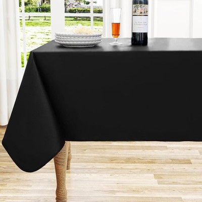 Rectangle Vinyl Tablecloth, Waterproof Spillproof Plastic Flannel Backed Table