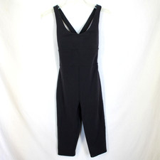 Alo Airbrush Physique One Piece Capri Jumpsuit Size XS Black Criss Cross Back