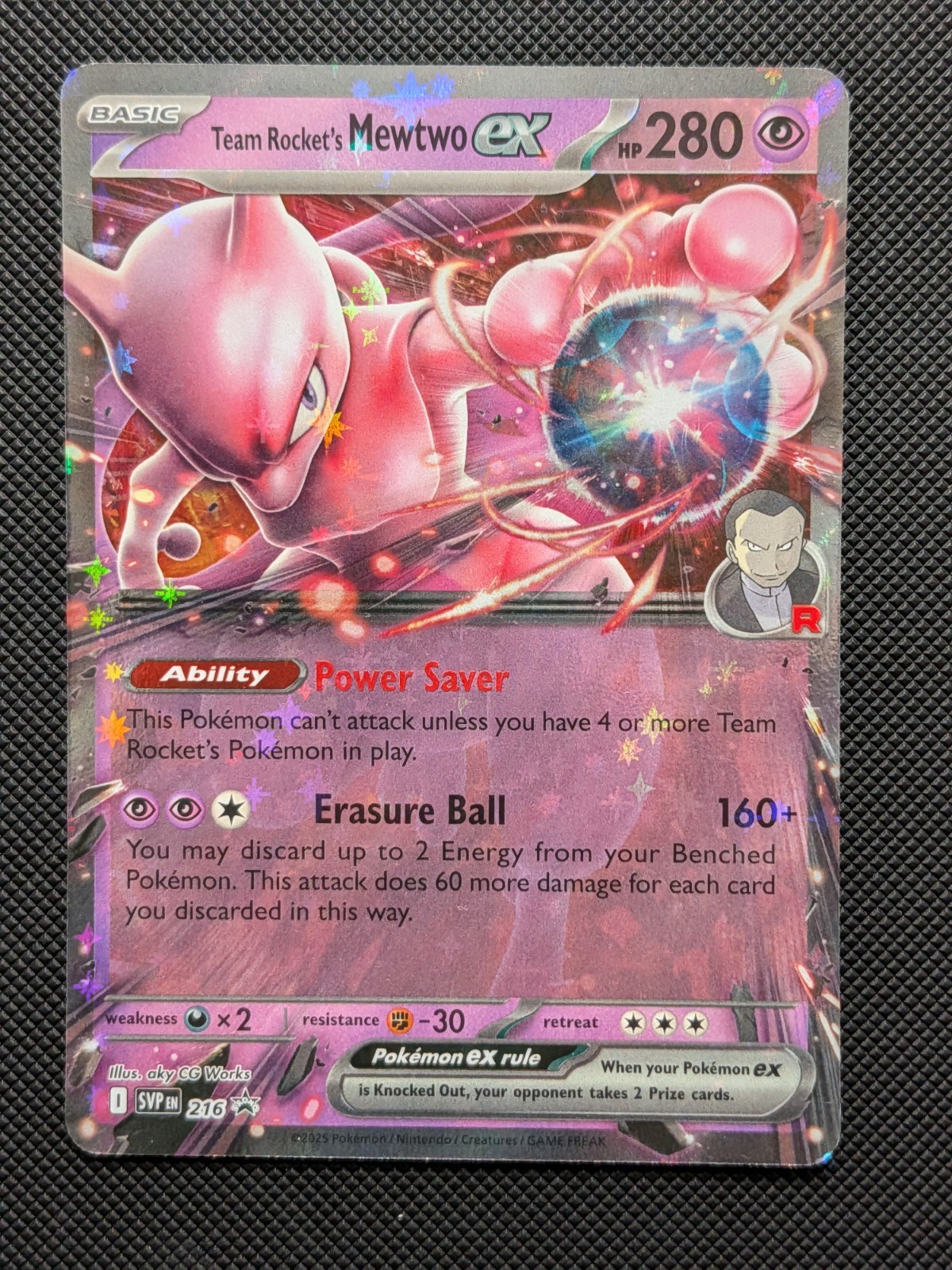 Pokemon Team Rocket's Mewtwo ex 216 Scarlet & Violet Black Star Promo - NM