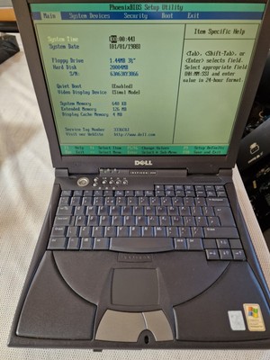 Vintage Dell Inspiron 2500 Pentium III 14,1'' 20gb IBM Hdd ungetestet Beschreibung lesen