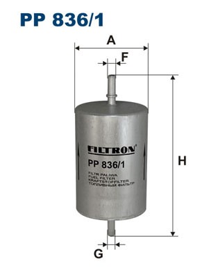 Filtron PP 836/1 fuel filter for, Audi, Cherry, Seat, Skoda, VW