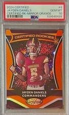 /149 PSA 10 RC Jayden Daniels 2024 Certified Rookie Mirror Orange Refractor Holo