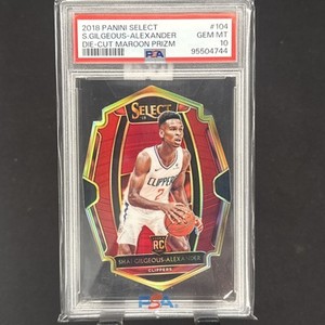 2018-19 Panini Select - Maroon Prizm /175 Shai Gilgeous-Alexander #104 RC PSA 10
