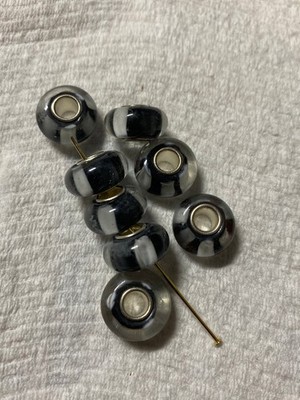 European Bracelet Rondelle Lampwork Beads 4mm  Hole 15mm to 17mm