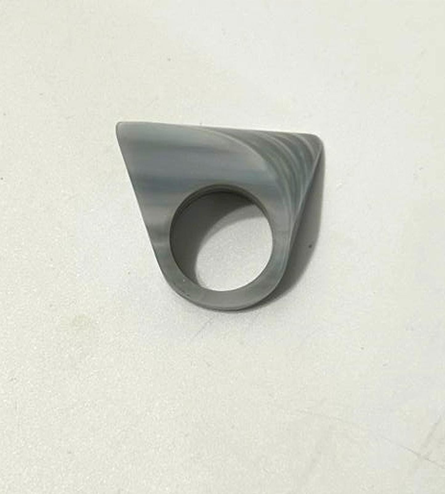 Geometric Resin Statement Ring Gray Marble Open C… - image 5