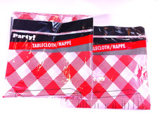 Party two picnic themed checkered rectangle tablecloth 54x108 inches