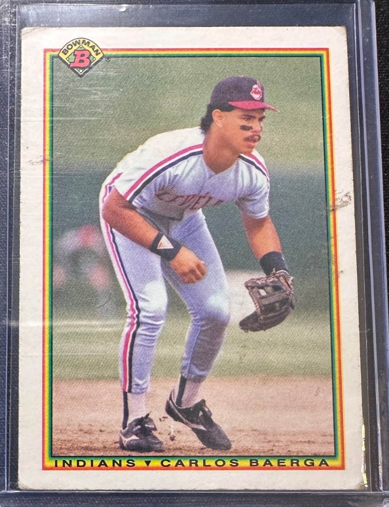 1990 Bowman Tiffany  #339  Carlos Baerga  RC  Cleveland Indians