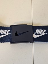 Nike Navy Blue Swoosh Logo Web Belt Size 36 or Smaller 1.5  Wide